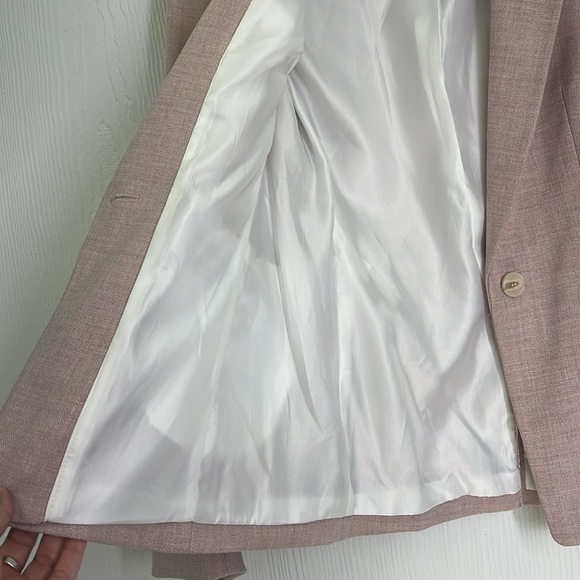 H&M - Fitted Soft Pink 1 Button Lined Long Sleeve Blazer Size XXS - Picture 7 of 12
